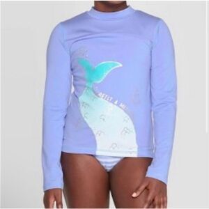 Cat & Jack Girl’s Purple Secretly A Mermaid Long Sleeve Rashguard Swim Top XL